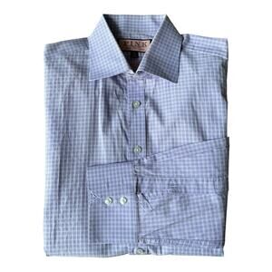 Thomas Pink Slim Fit 100% Cotton shirt in Lavander & White size 15.5